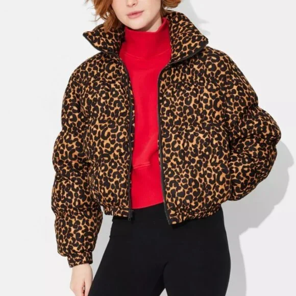 Quilted Jacket Target Womens Leopard Coat Wild Fable Leopard